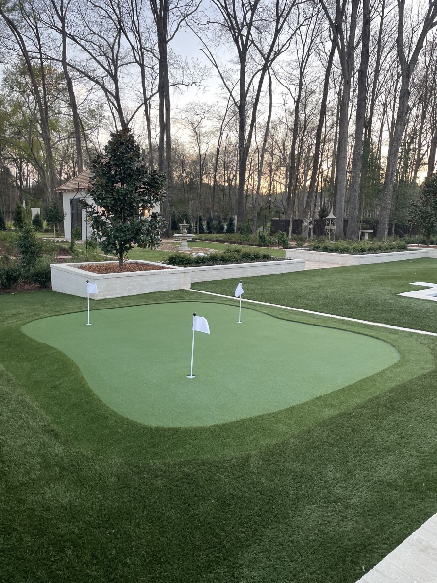 putting green in a backyard